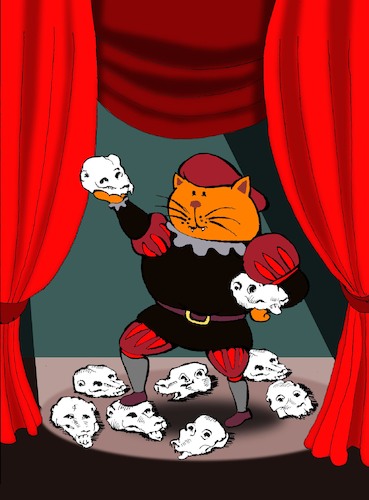 Cartoon: Hamlet the Cat... (medium) by berk-olgun tagged hamlet,the,cat