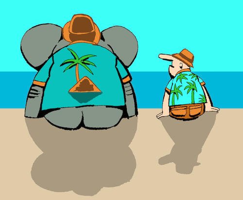 Cartoon: Hawaiian Shirt... (medium) by berk-olgun tagged hawaiian,shirt