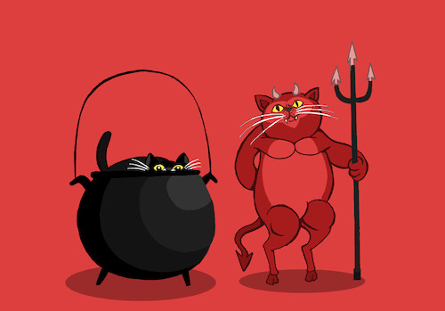 Cartoon: Hell Cat... (medium) by berk-olgun tagged hell,cat