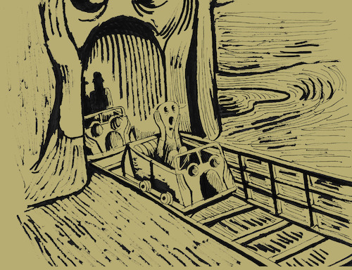 Cartoon: Horror Tunnel... (medium) by berk-olgun tagged munch