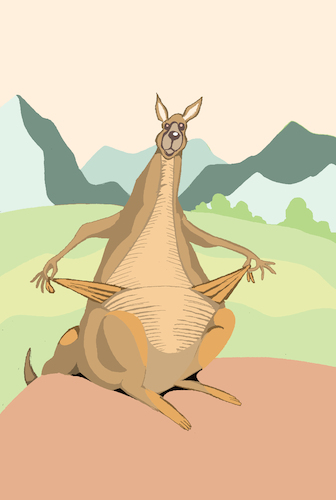 Cartoon: Kangaroo... (medium) by berk-olgun tagged kangaroo