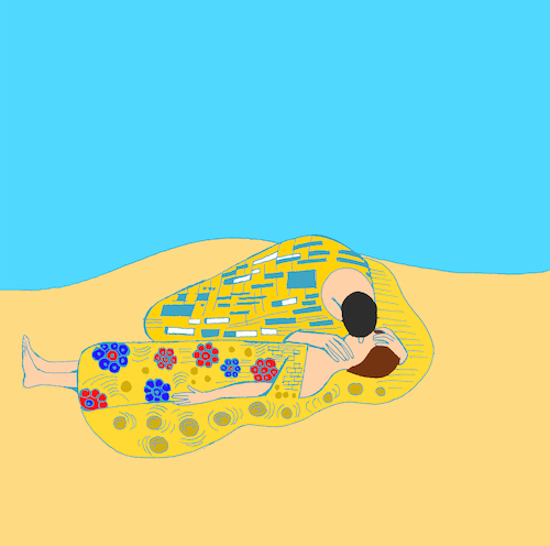 Cartoon: Klimt at the Beach... (medium) by berk-olgun tagged cpr