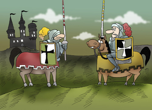 Cartoon: KnightFight... (medium) by berk-olgun tagged knightfight
