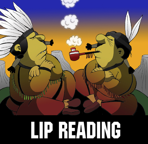 Cartoon: LIP READING... (medium) by berk-olgun tagged lip,reading