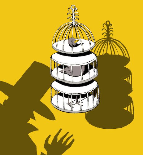 Cartoon: Magicians Birdcage... (medium) by berk-olgun tagged magicians,birdcage