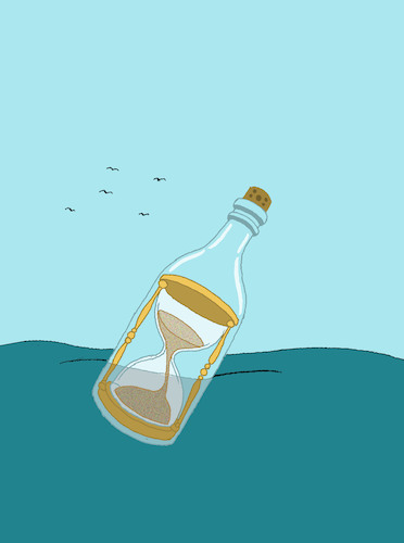 Cartoon: Message  in a Bottle... (medium) by berk-olgun tagged time