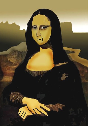 Cartoon: Mona Lisa 2000.. (medium) by berk-olgun tagged mona,lisa