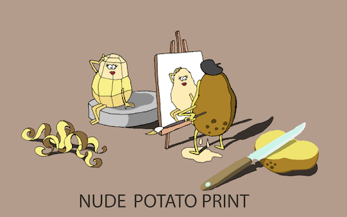 Cartoon: Nude Potato Print... (medium) by berk-olgun tagged nude,potato,print