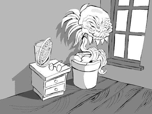 Cartoon: Old Carnivorous Plant... (medium) by berk-olgun tagged old,carnivorous,plant