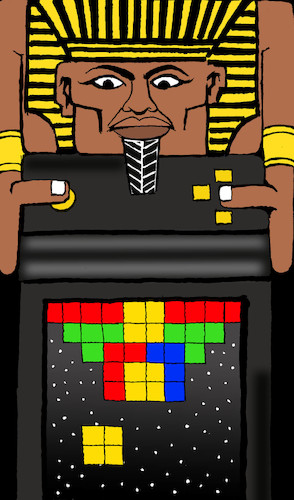 Cartoon: Pharaoh Tetris... (medium) by berk-olgun tagged pharaoh,tetris