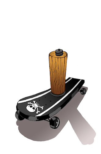Cartoon: Pirate Skateboard... (medium) by berk-olgun tagged pirate,skateboard