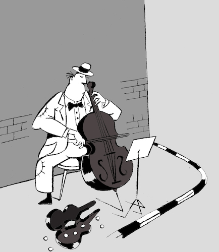 Cartoon: Poor Cellist... (medium) by berk-olgun tagged poor,cellist
