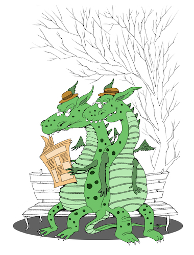 Cartoon: Retired Dragons... (medium) by berk-olgun tagged retired,dragons