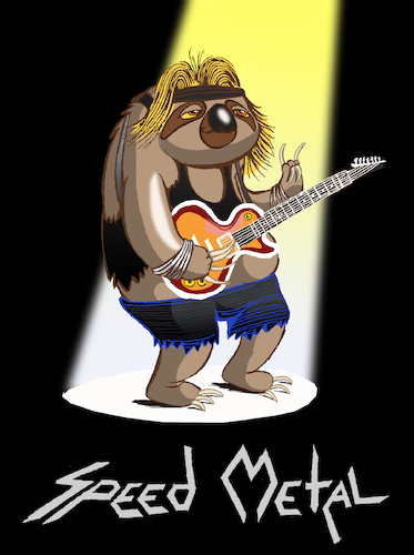 Cartoon: Rocker Sloth... (medium) by berk-olgun tagged rocker,sloth
