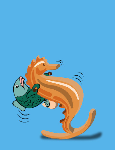 Cartoon: Rocking Seahorse... (medium) by berk-olgun tagged rocking,seahorse