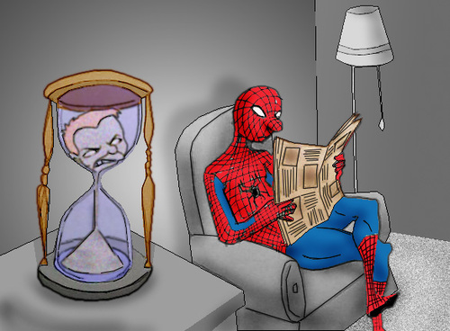 Cartoon: Sandman vs Spiderman.. (medium) by berk-olgun tagged sandman,vs,spiderman