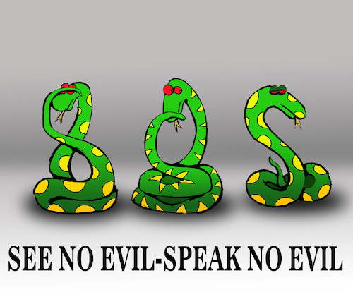 Cartoon: See no evil Speak no evil... (medium) by berk-olgun tagged see,no,evil,speak