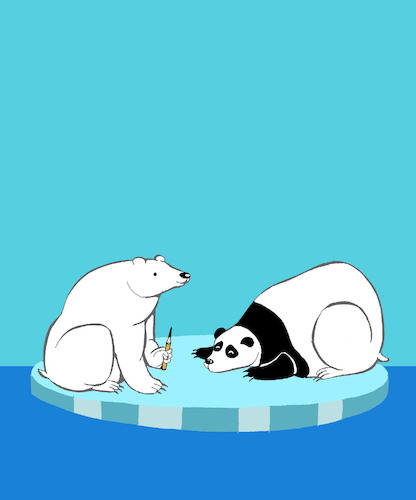 Cartoon: Sleeping polar bear... (medium) by berk-olgun tagged sleeping,polar,bear