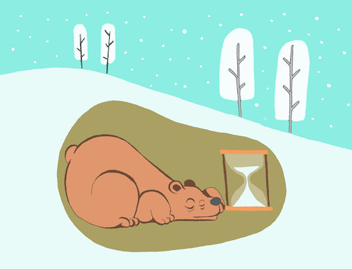 Cartoon: Snow Clock... (medium) by berk-olgun tagged winter,sleep