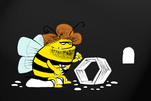 Cartoon: Stone Age Bee... (medium) by berk-olgun tagged stone,age,bee