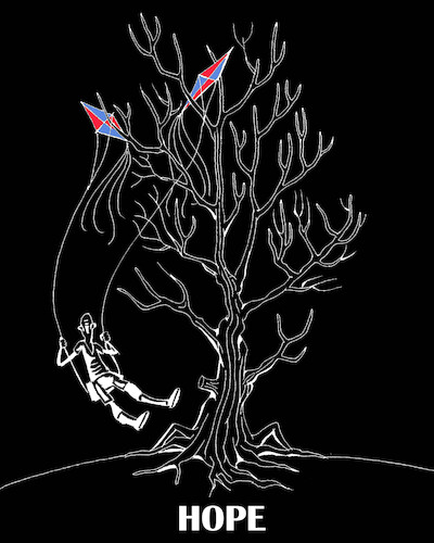 Cartoon: The Kite... (medium) by berk-olgun tagged the,kite