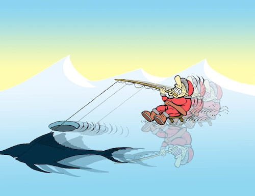 Cartoon: The Old Man and the Polar... (medium) by berk-olgun tagged the,old,man,and,polar