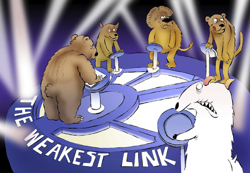 Cartoon: The Weakest Link... (medium) by berk-olgun tagged the,weakest,link