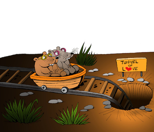 Cartoon: Tunnel of Love... (medium) by berk-olgun tagged tunnel,of,love