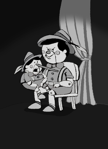Cartoon: Ventriloquist... (medium) by berk-olgun tagged ventriloquist