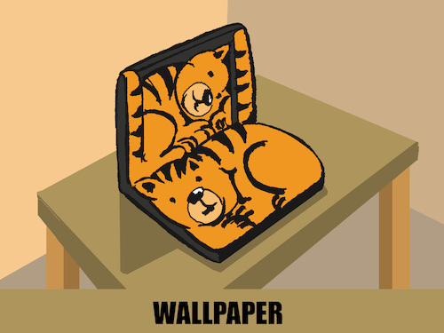 Cartoon: Wallpaper... (medium) by berk-olgun tagged wallpaper