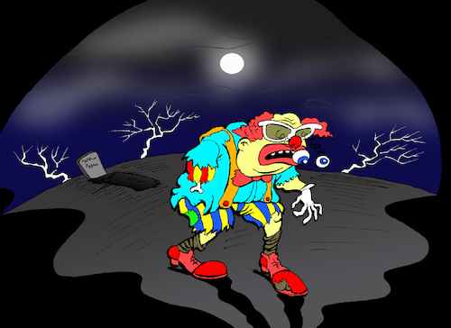 Cartoon: Zombie Clown... (medium) by berk-olgun tagged zombie,clown