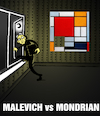 Cartoon: Malevich vs Mondrian... (small) by berk-olgun tagged malevich,vs,mondrian