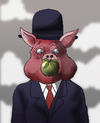Cartoon: Pig Magritte... (small) by berk-olgun tagged pig,magritte