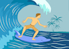 Cartoon: Surfing Dolphin... (small) by berk-olgun tagged surfing,dolphin