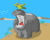 Cartoon: Yawning Hippo... (small) by berk-olgun tagged yawning,hippo