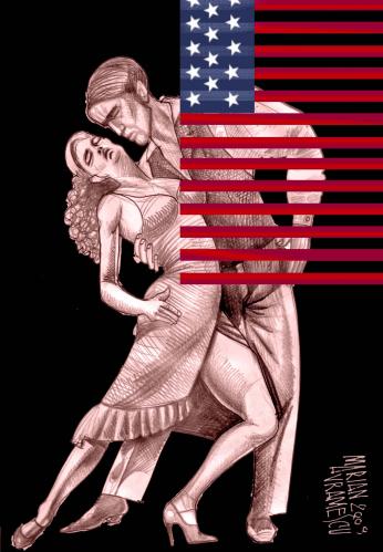 Cartoon: dance of freedom (medium) by Marian Avramescu tagged american,dream
