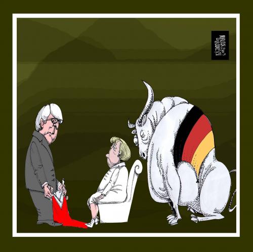 Cartoon: merkel steinmeier (medium) by Marian Avramescu tagged merkel,steinmeier