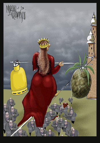 Cartoon: red queenIII (medium) by Marian Avramescu tagged mmmmmmmm