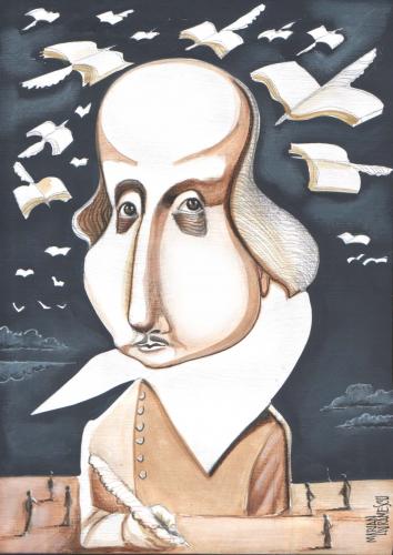 Cartoon: SHAKESPEARE (medium) by Marian Avramescu tagged shakespeare