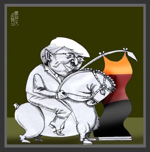 Cartoon: STEINMEIER (medium) by Marian Avramescu tagged merkel,steinmeier