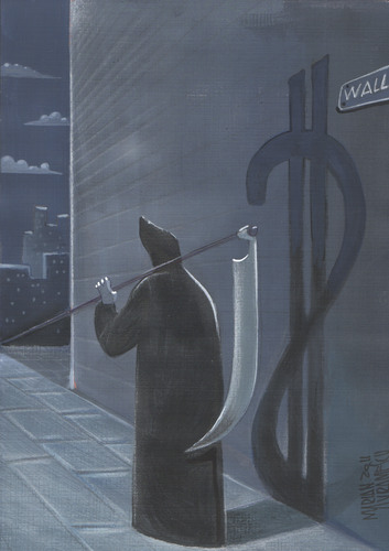 Cartoon: WALL st (medium) by Marian Avramescu tagged mmmmmmmmmm