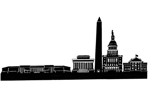 Cartoon: Skyline Washington (medium) by Glenn M Bülow tagged tourismus,reisen,america,amerika,washington,usa,travel,city,skyline,monument,sightseeing,sights