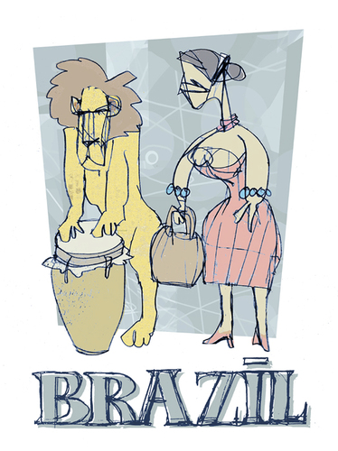 Cartoon: brazil (medium) by jenapaul tagged brazil,music,samba,jazz,south,america