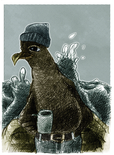 Cartoon: sturmvogel (medium) by jenapaul tagged humor,sturmvogel,tiere,portrait,natur