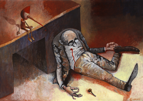 Cartoon: Pinocchio (medium) by Wiejacki tagged lie,murder,death,toy,pinocchio