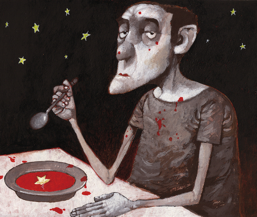 Cartoon: Stars (medium) by Wiejacki tagged diner,food,soup,tomato,stars,astronomy