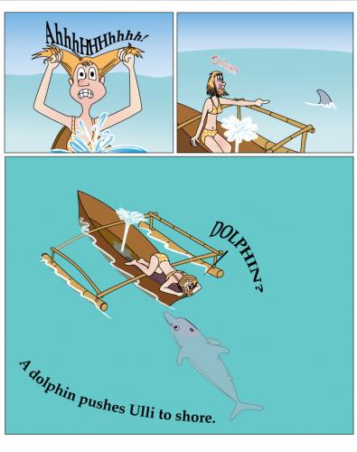 Cartoon: Shark! Dolphin? (medium) by red tagged ulli,fish,boat,banka,philippines,fun,dolphin,shark