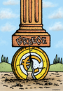 Cartoon: Greece crisis crush the euro (small) by svitalsky tagged greece crisis cartoon euro coin area column svitalsky svitalskybros