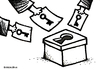 Cartoon: Vote is key to elections (small) by svitalsky tagged democracy,election,egypt,arab,spring,vote,voting,tunis,people,islam,money,army,fight,future,cartoon,svitalsky,svitalskybros,freedom,freiheit,demokratie,wahl,araber,illustration,color,key,schlussel