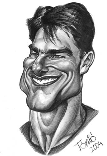 Cartoon: Tom Cruise (medium) by Tonio tagged caricature,portrait,actor,filmstar
